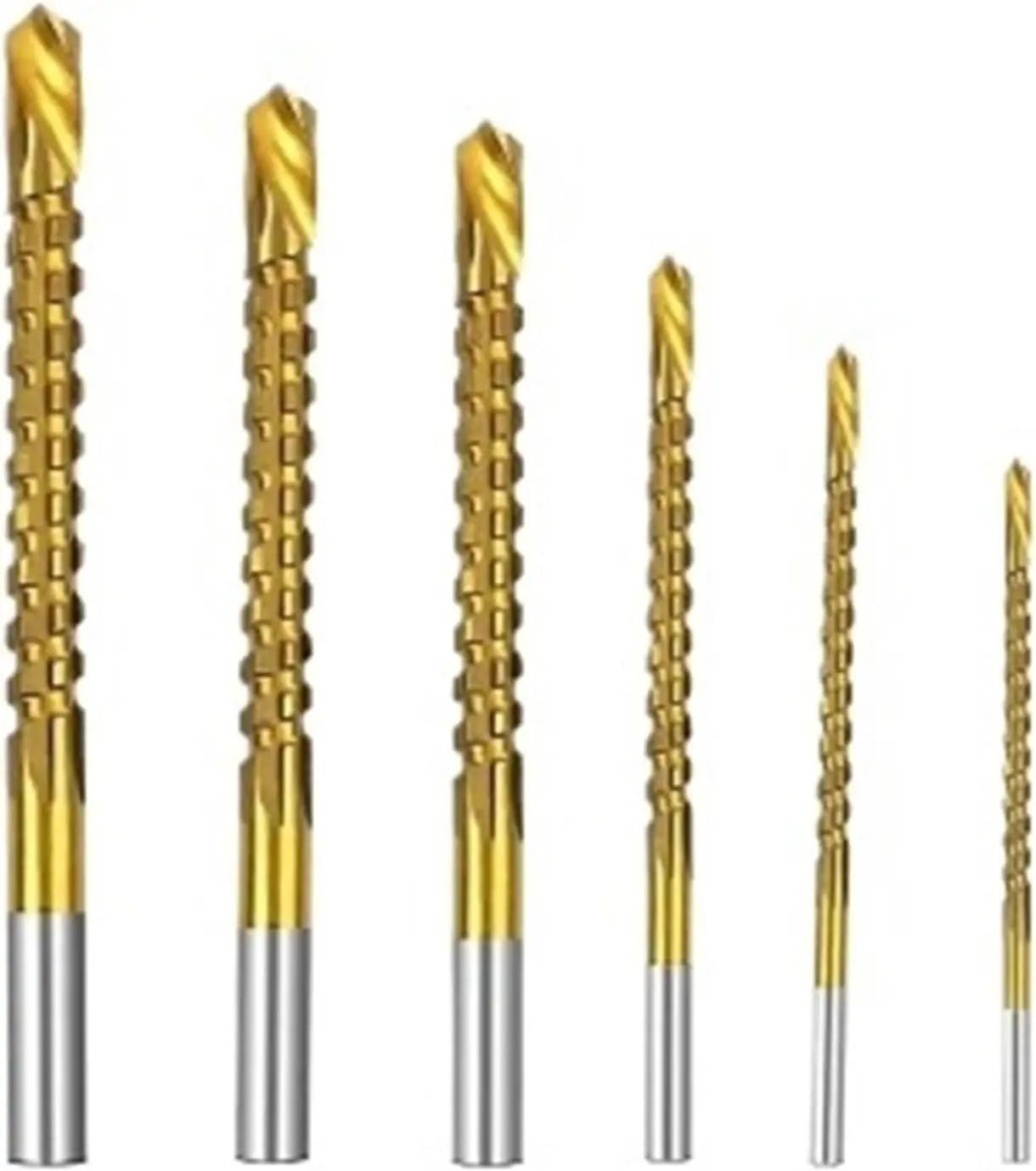Titanium-Plated High-Speed Steel 6Counts Metalworking Set for Drilling Screwing Boring Carving Cutting Polishing Durable Tools Plunge
