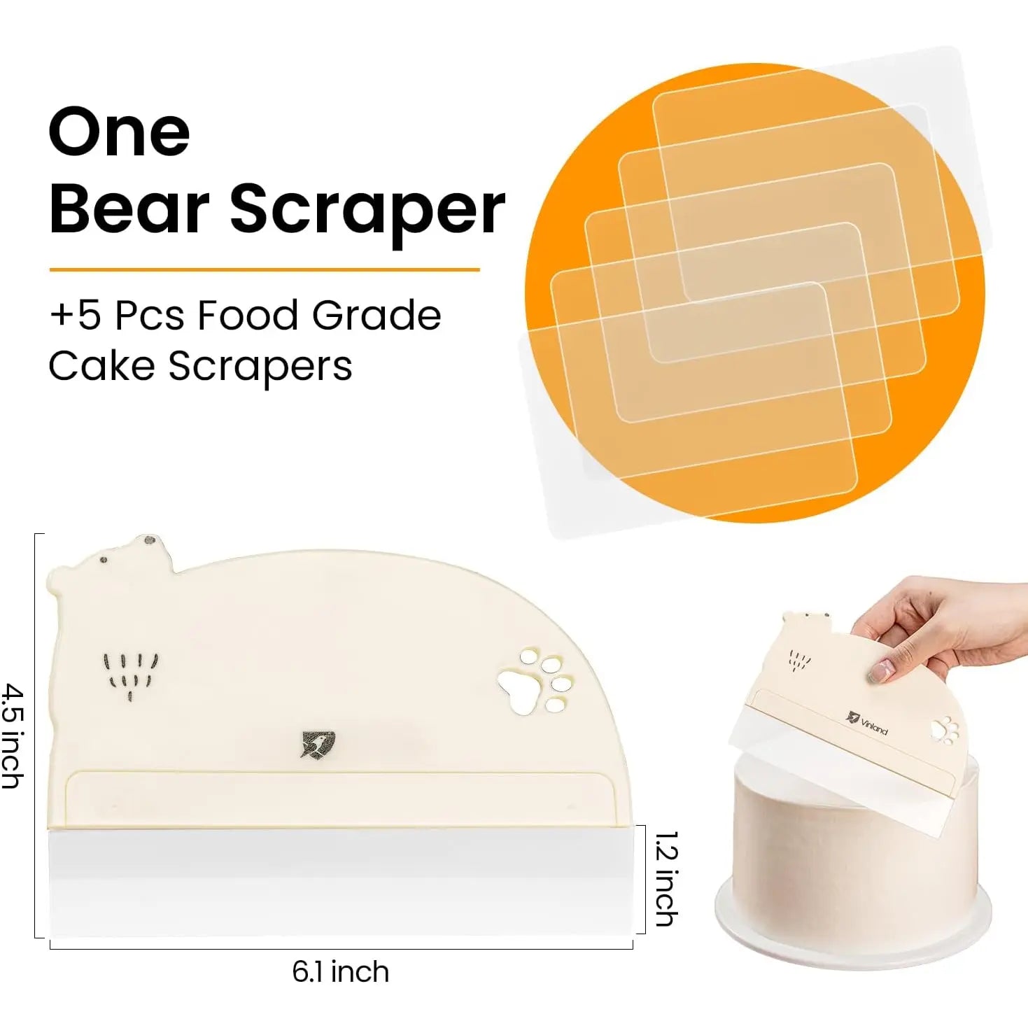 1 Count Cake Smoother Scraper, Cake Decorating Supplies, -Grade Transparent Flexible PE Plastic Cake Scraper? - Designed for Bread and Cake Decoration (4 Pcs Scrapers Included, Non-Installable)