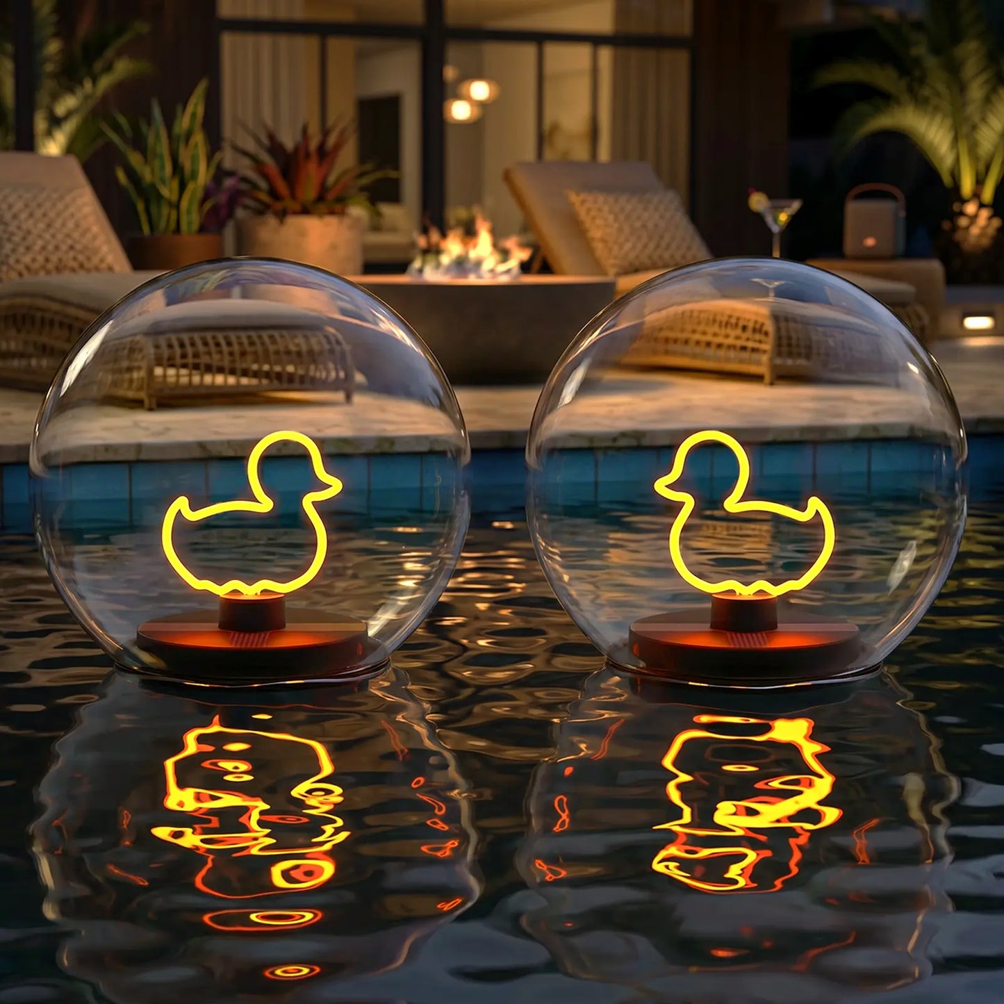 Solar-Powered Floating Ball Lanterns with Stick, 2-Pack, Automatic Night Illumination, IP66 Water Resistant, 10H Runtime, Warm White Light, Batteries Included, Decking & Patio Lighting to Boost Cozy Ambience for Pathway, Pond, Backyard & Swimming Pool