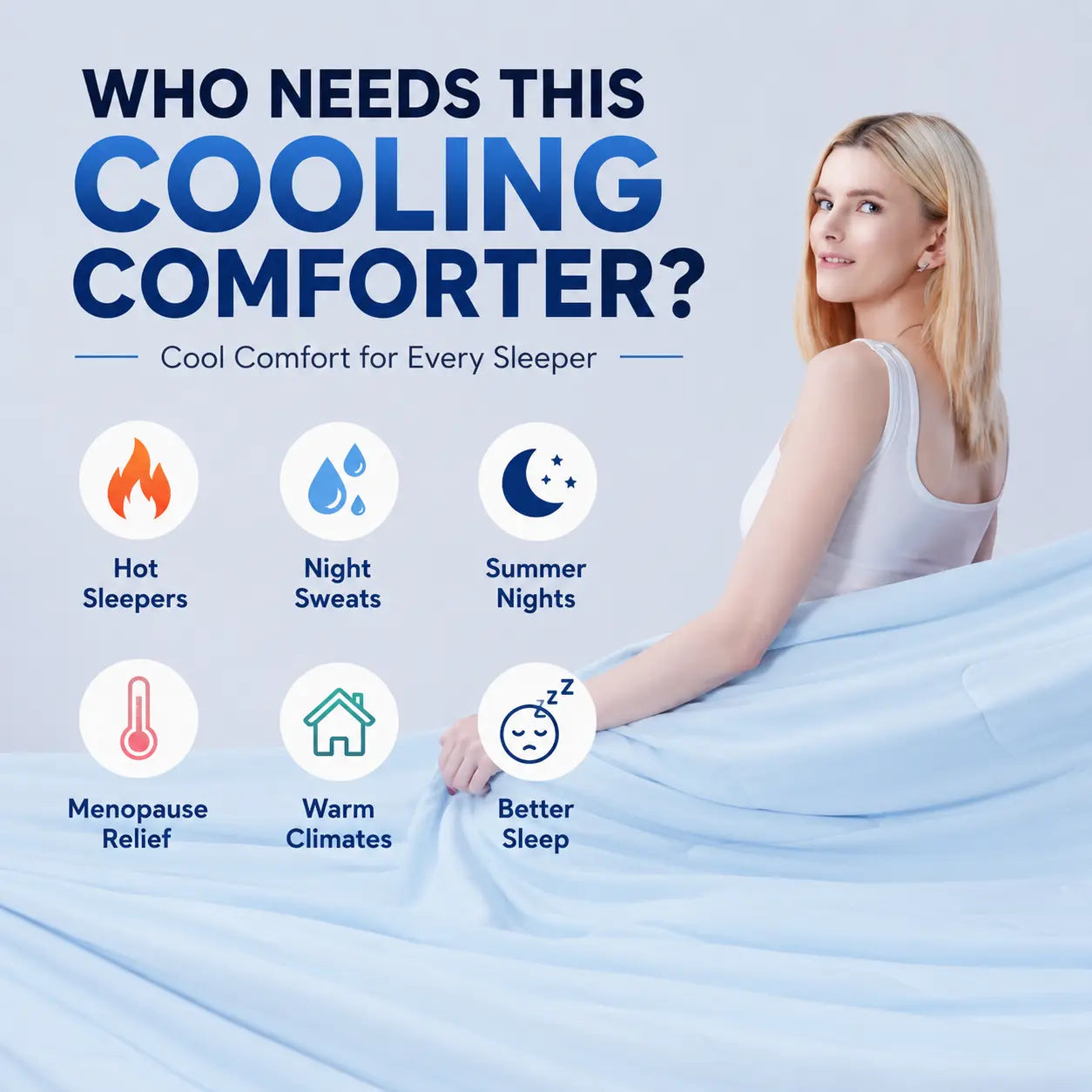 CANSUNCH Cooling Comforter - Nylon Fabric Cooling Blanket for Hot Sleepers, Double-Sided Cooling, Breathable, Lightweight Soft All-Season Bedding, Machine Washable