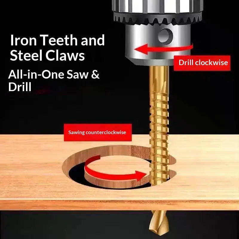 Titanium-Plated High-Speed Steel 6Counts Metalworking Set for Drilling Screwing Boring Carving Cutting Polishing Durable Tools Plunge