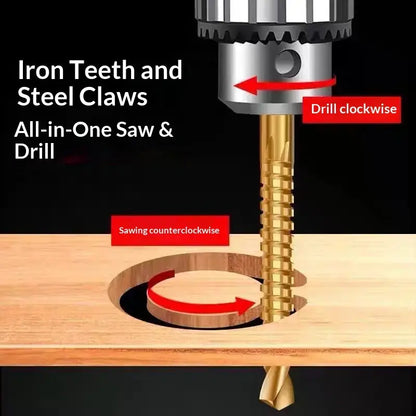 Titanium-Plated High-Speed Steel 6Counts Metalworking Set for Drilling Screwing Boring Carving Cutting Polishing Durable Tools Plunge