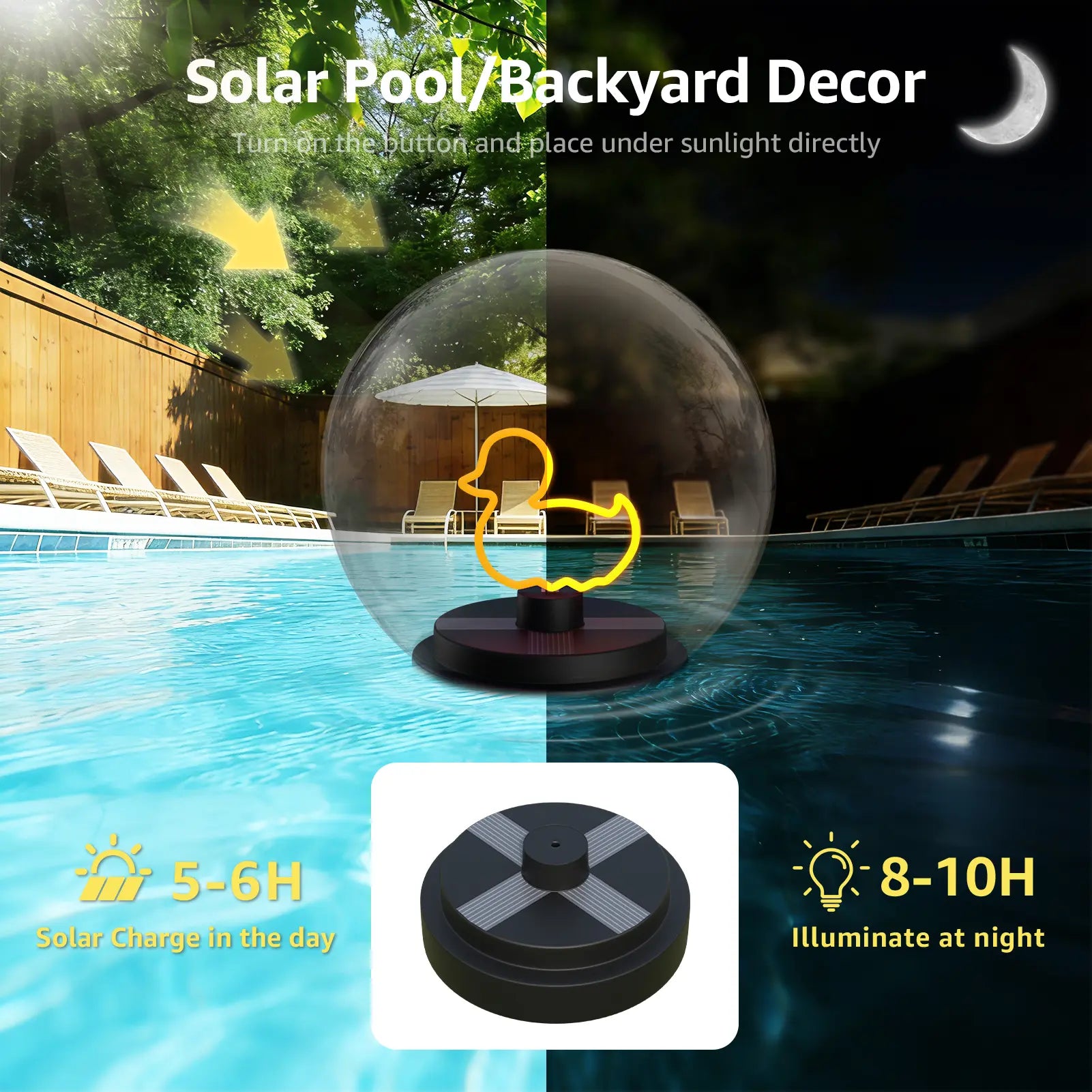 Solar-Powered Floating Ball Lanterns with Stick, 2-Pack, Automatic Night Illumination, IP66 Water Resistant, 10H Runtime, Warm White Light, Batteries Included, Decking & Patio Lighting to Boost Cozy Ambience for Pathway, Pond, Backyard & Swimming Pool