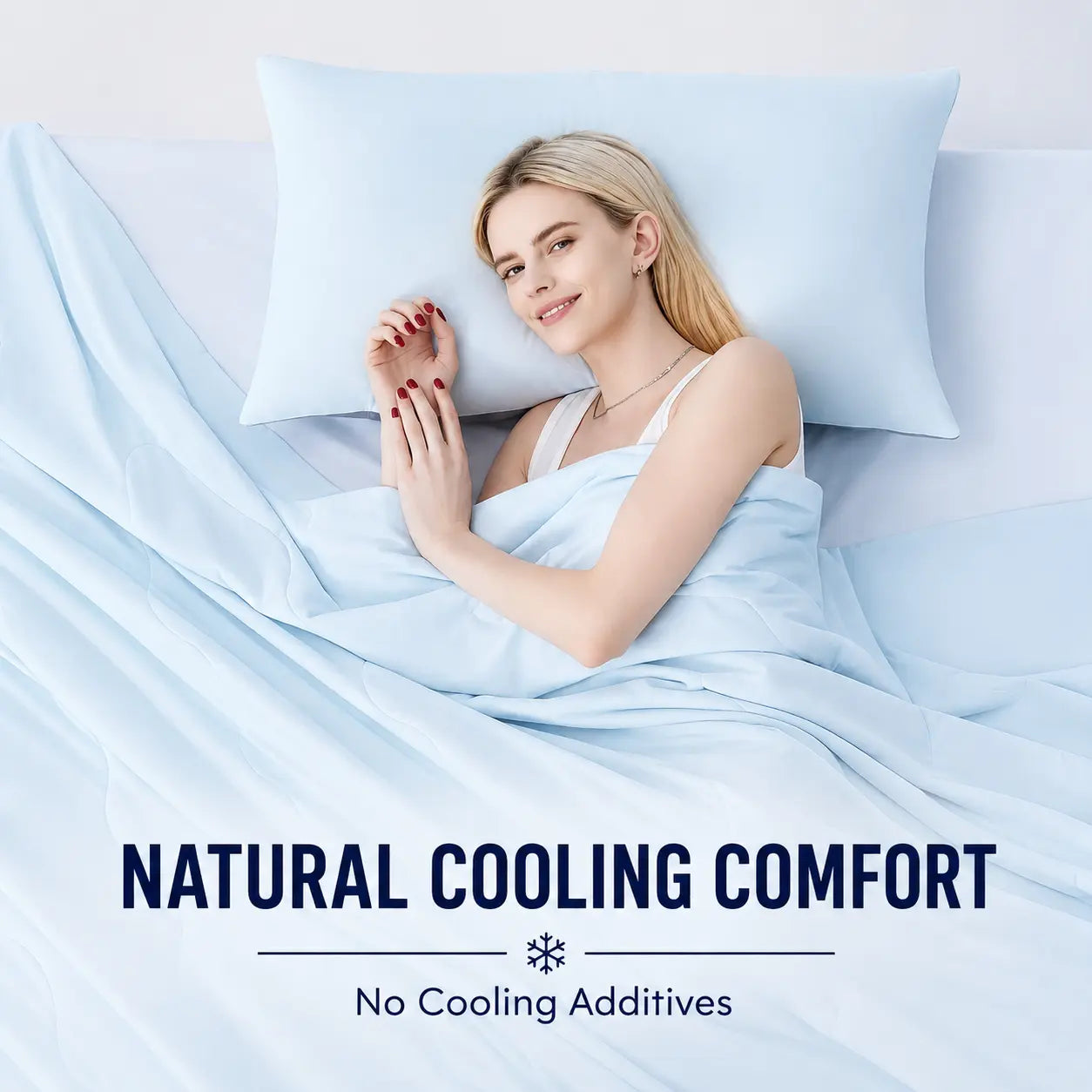 CANSUNCH Cooling Comforter - Nylon Fabric Cooling Blanket for Hot Sleepers, Double-Sided Cooling, Breathable, Lightweight Soft All-Season Bedding, Machine Washable