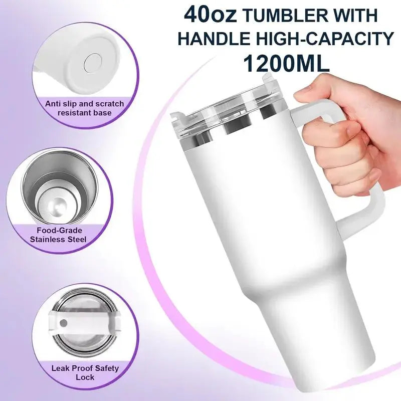 Sleep Token Highland Cow 40Oz 30Oz 20Oz Tumbler with Handle, Gothic Dark Floral Insulated Travel Cup with Straw, Gift for Fans