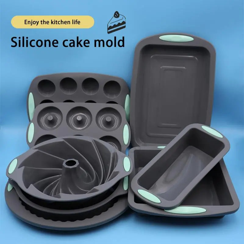 Silicone Kitchen Bakeware Baking Set, Non-Stick Pans and Molds, Durable Heat Resistant Cooking Utensils, Perfect for Baking Needs, Baking Supplies