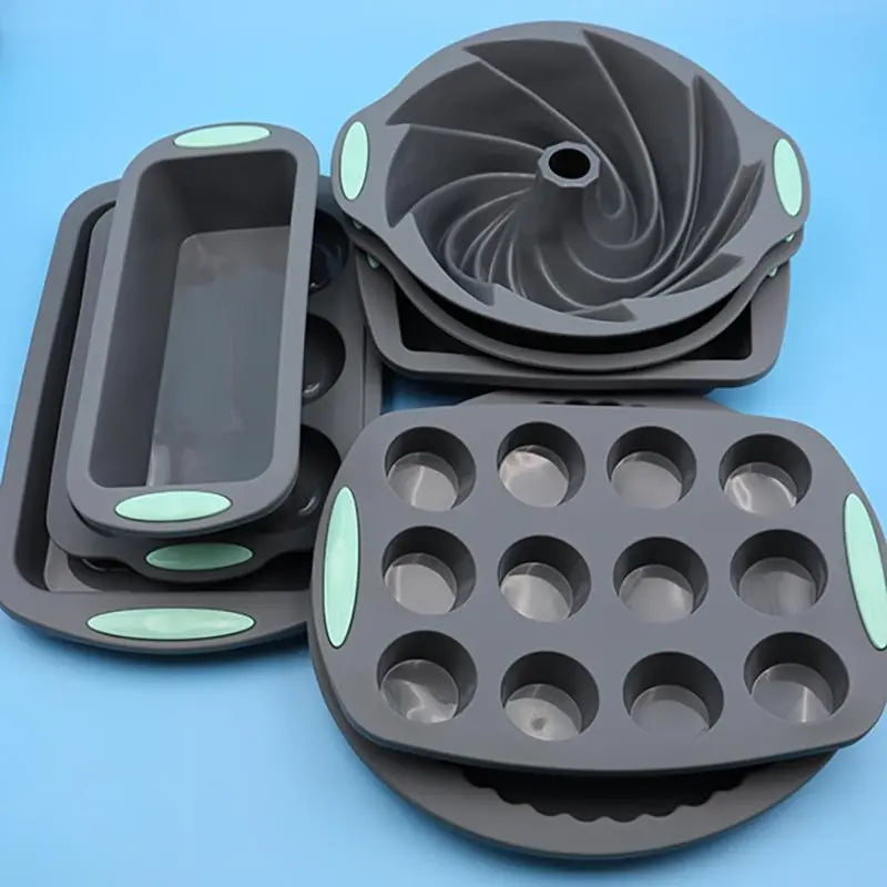 Silicone Kitchen Bakeware Baking Set, Non-Stick Pans and Molds, Durable Heat Resistant Cooking Utensils, Perfect for Baking Needs, Baking Supplies