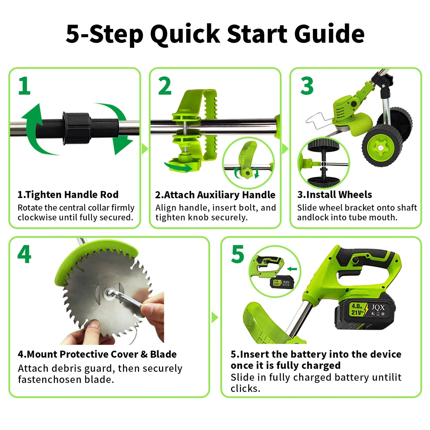 21V Cordless Weed Wacker with Wheels, 3-In-1 Electricstring Trimmer, Edger & Lawn Care Tool, Lightweight Lawnmower for Garden Maintenance, Adjustable Handle