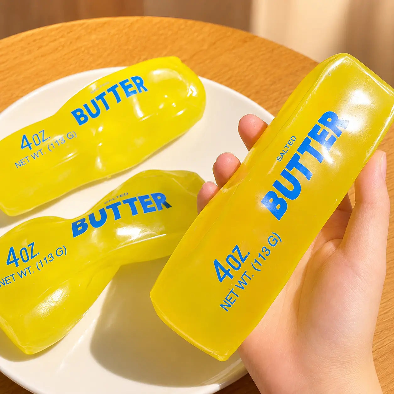 Large Petroleum Jelly-Filled Butter Stick Squishies - Ultra-Soft Moldable Stress Relief Toy, Office Decor, Adult Party Gift