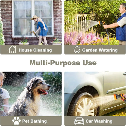 IRONFIX Smart Stainless Steel Garden Hose (50Ft/100Ft) - Heavy Duty Water Hose, 10-Functional Nozzles, Anti-Kink, Lightweight, Flexible, Leakproof Gaskets, Coiled, Stable Flow, Easy Storage & Use, All-Seasons Outdoor Lawn Watering Accessory