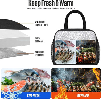 Lunch Bag for Women/Men - Black Lunch Box - Perfect for Daily Use