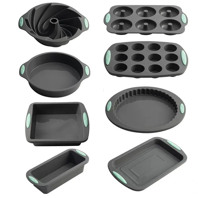 Silicone Kitchen Bakeware Baking Set, Non-Stick Pans and Molds, Durable Heat Resistant Cooking Utensils, Perfect for Baking Needs, Baking Supplies