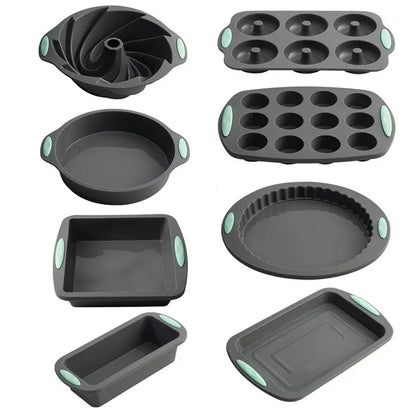 Silicone Kitchen Bakeware Baking Set, Non-Stick Pans and Molds, Durable Heat Resistant Cooking Utensils, Perfect for Baking Needs, Baking Supplies