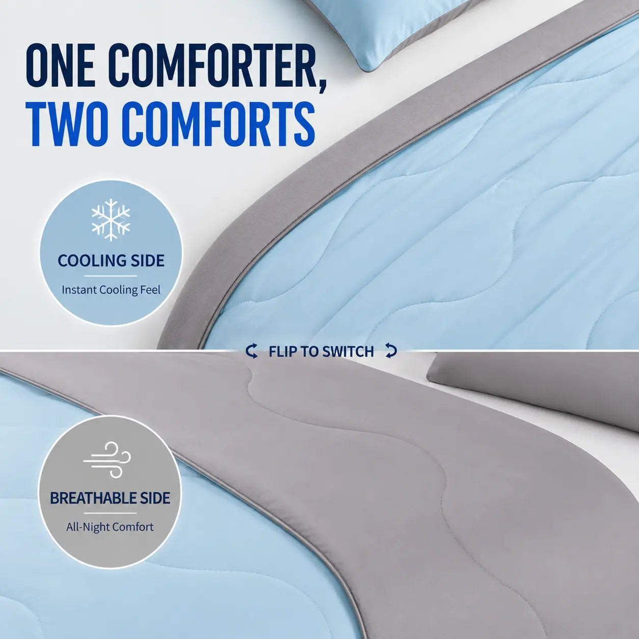 CANSUNCH Cooling Comforter - Nylon Fabric Cooling Blanket for Hot Sleepers, Double-Sided Cooling, Breathable, Lightweight Soft All-Season Bedding, Machine Washable