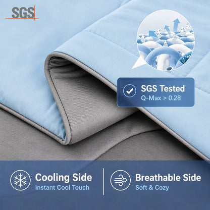 CANSUNCH Cooling Comforter - Nylon Fabric Cooling Blanket for Hot Sleepers, Double-Sided Cooling, Breathable, Lightweight Soft All-Season Bedding, Machine Washable