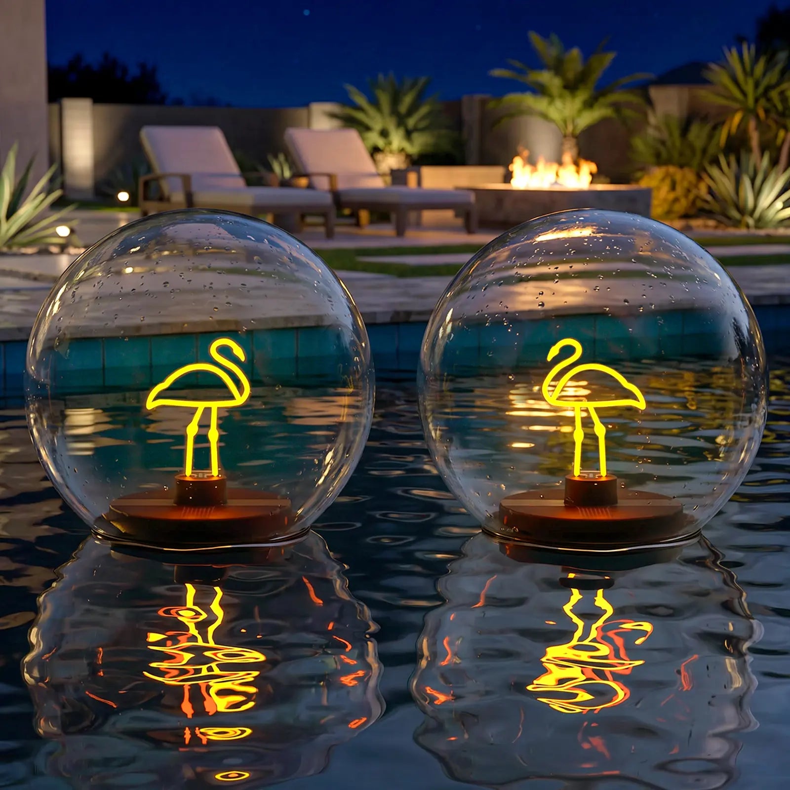 Solar-Powered Floating Ball Lanterns with Stick, 2-Pack, Automatic Night Illumination, IP66 Water Resistant, 10H Runtime, Warm White Light, Batteries Included, Decking & Patio Lighting to Boost Cozy Ambience for Pathway, Pond, Backyard & Swimming Pool