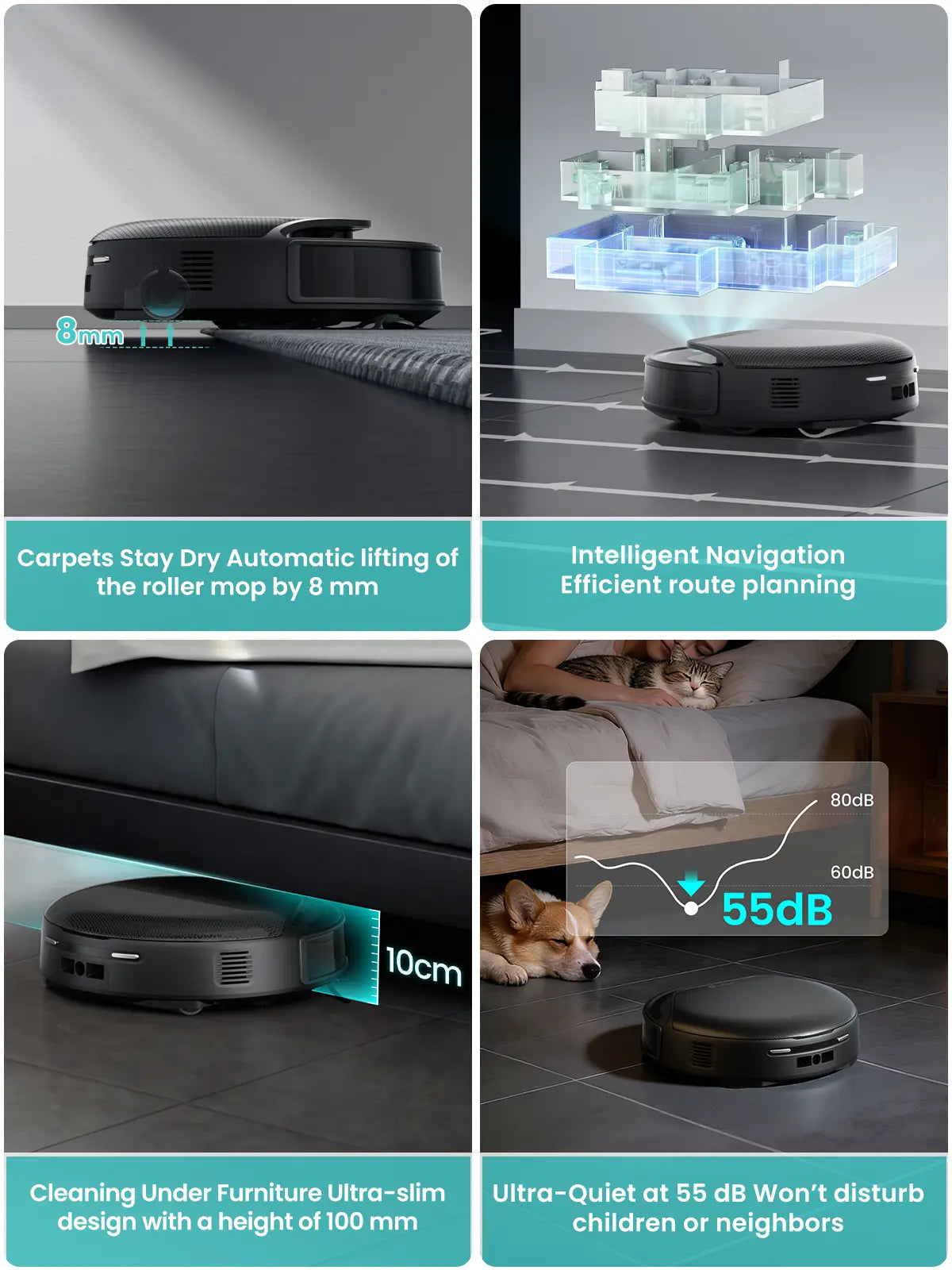 Lefant M5 Robot Vacuum and Mop with Self-Washing Roller Mop, 15,000Pa Suction, Self-Empty Dock, Lidar Navigation, 190° PSD Obstacle Avoidance, App Control, Ideal for Pet Hair & Hard Floors, Home Cleaning Tool, Cordless Vacuum Cleaner, Auto Emptying